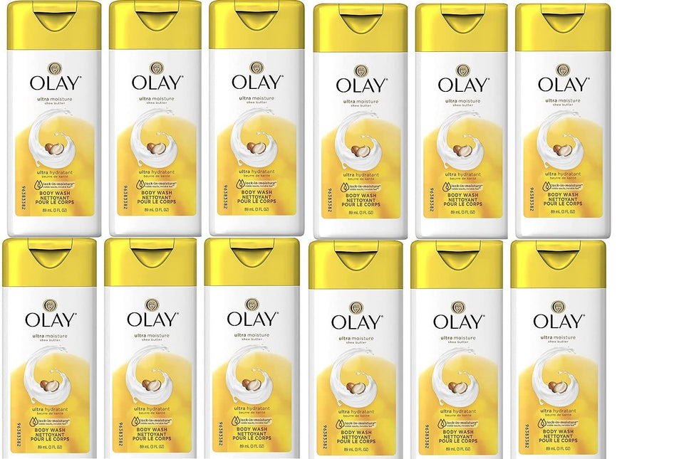 Olay front packaging showing 3oz bottle and moisturizing shea butter benefit