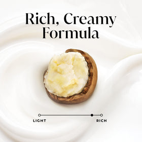 Olay product with shea butter visual emphasizing natural ingredient and nourishing effect