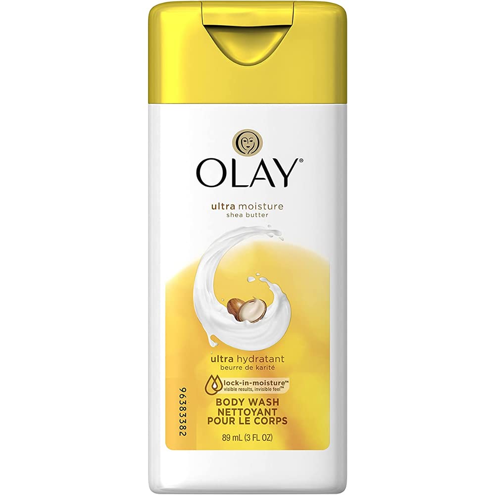 Olay travel bottle beside passport illustrating size and easy packing benefit