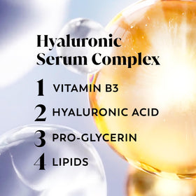 Olay bottle label close-up showing active ingredients and benefits