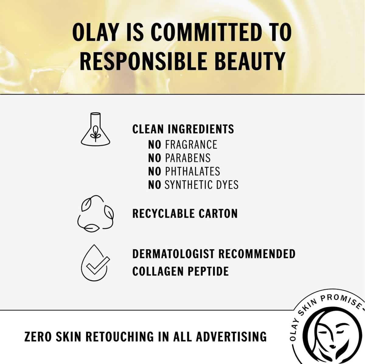 Olay bottle beside moisturizer in routine flatlay for easy morning and night use