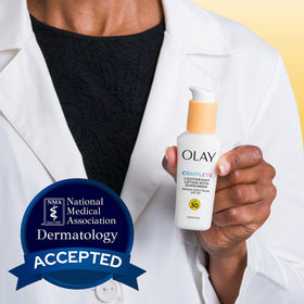 Olay bottle in sunlight portraying broad spectrum protection for daily use