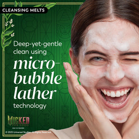 Olay cleansing melt turning into creamy micro-bubble lather for cleaner skin