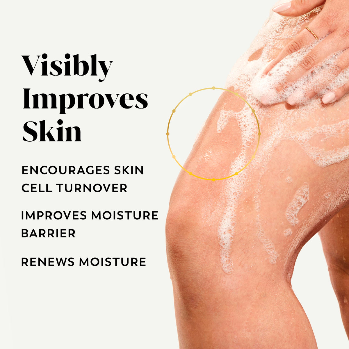 Olay creamy lather close-up demonstrating rich texture and hydration