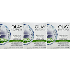 Olay front packaging showing dry cloth pouch and easy-open lid for convenience