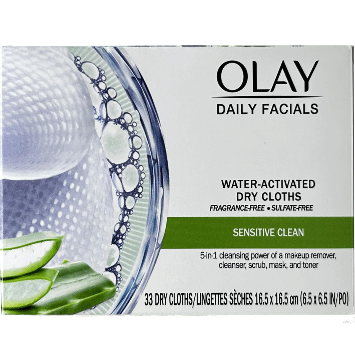 Olay product label and ingredients panel showing fragrance-free formulation