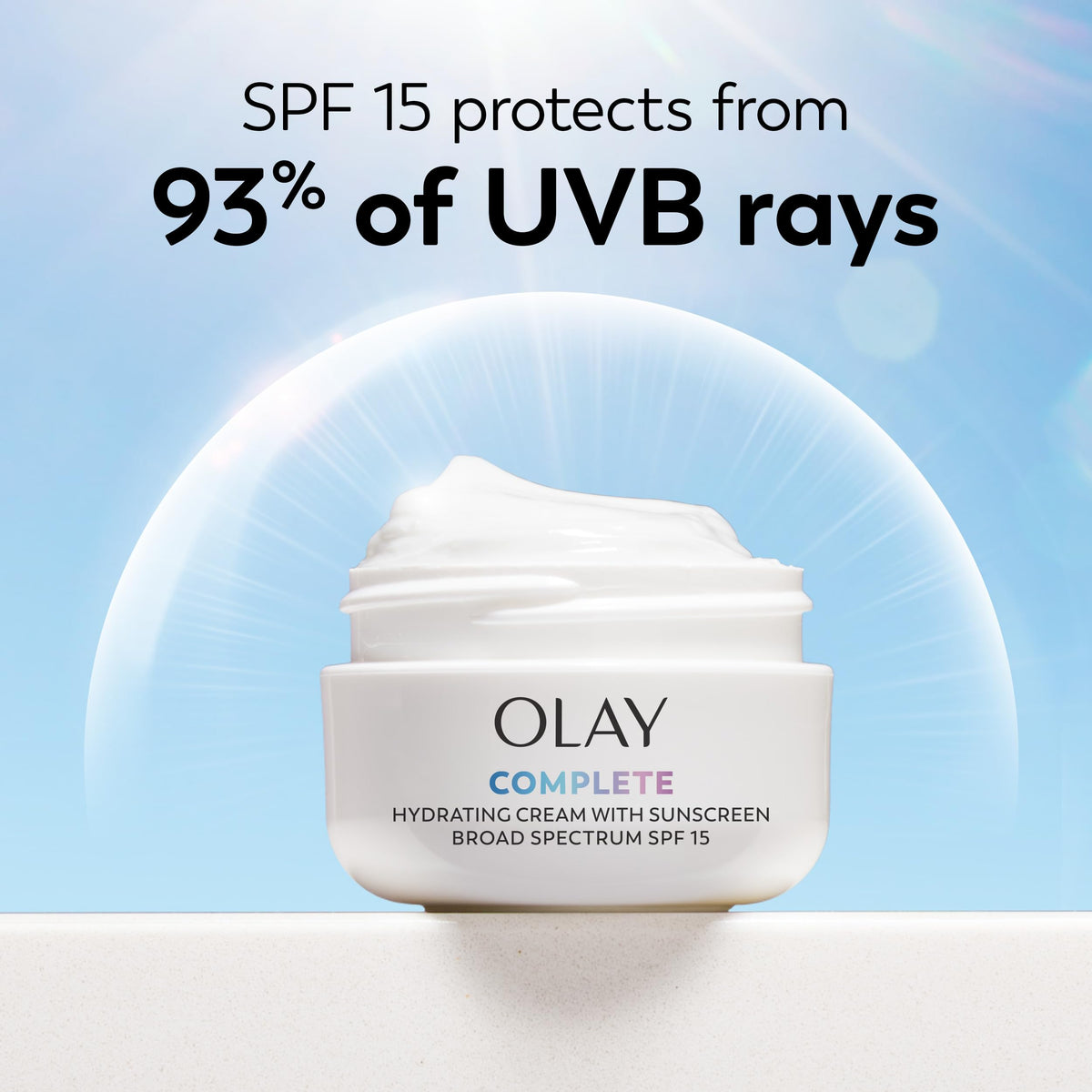 Olay application on face showing smooth blend and natural look