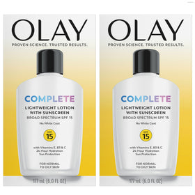 Olay front packaging showing product name and SPF benefit