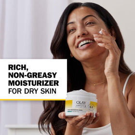 Olay cream close-up swirl highlighting smooth emollient texture