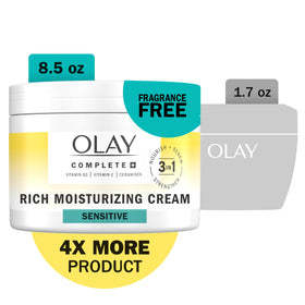 Olay cream open jar texture showing rich, slow-absorbing formula