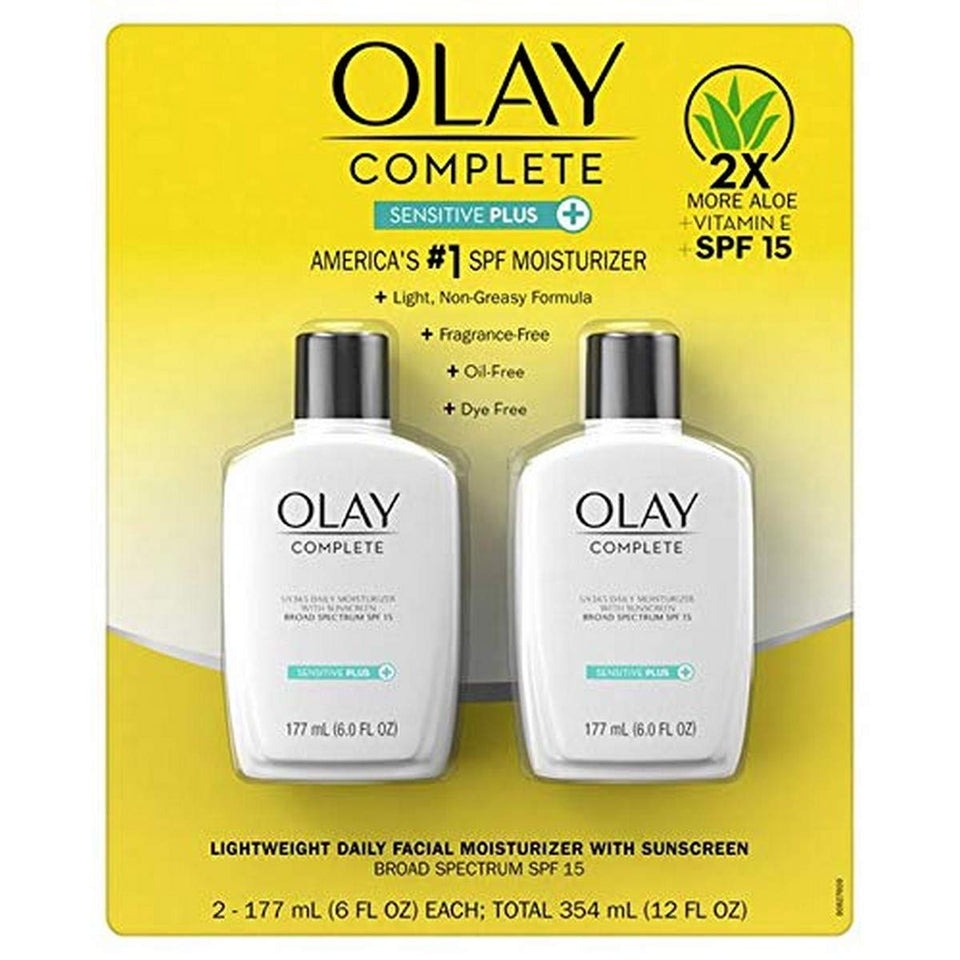 Olay Complete showing front packaging and SPF 15 protection benefit
