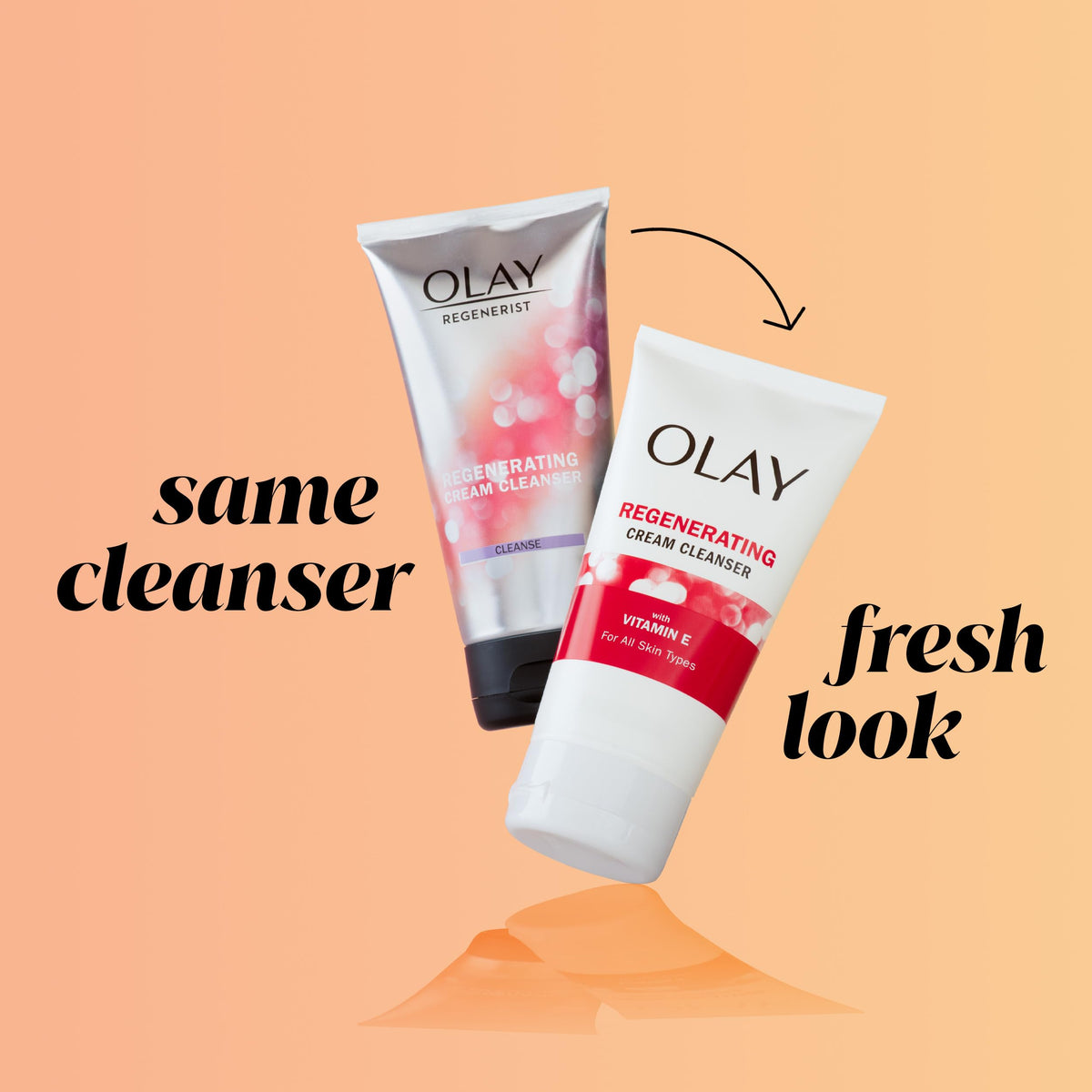 Olay cream lather closeup demonstrating gentle, hydrating foam