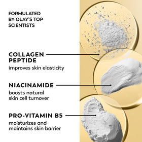 Olay cream on fingertip showing lightweight texture for easy application