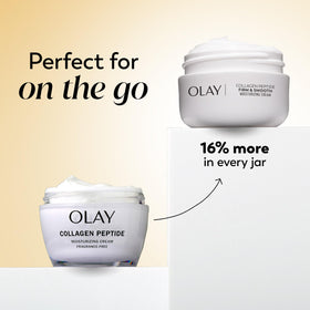 Olay cream texture close-up illustrating lightweight, fast-absorbing hydration