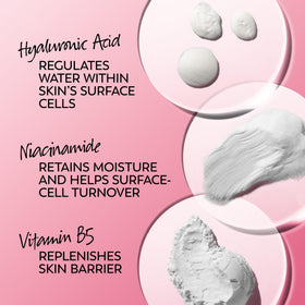 Olay hyaluronic acid ingredient visual highlighting intense surface hydration benefit