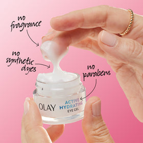 Olay size comparison beside a coin to show compact 0.5 oz travel-friendly jar
