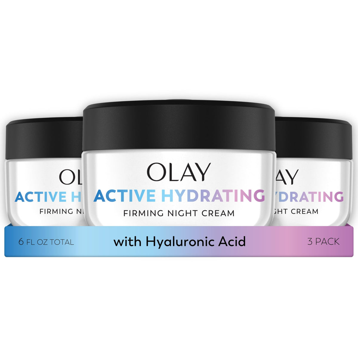 Olay front packaging showing jar and brand with clear product identity and shelf appeal