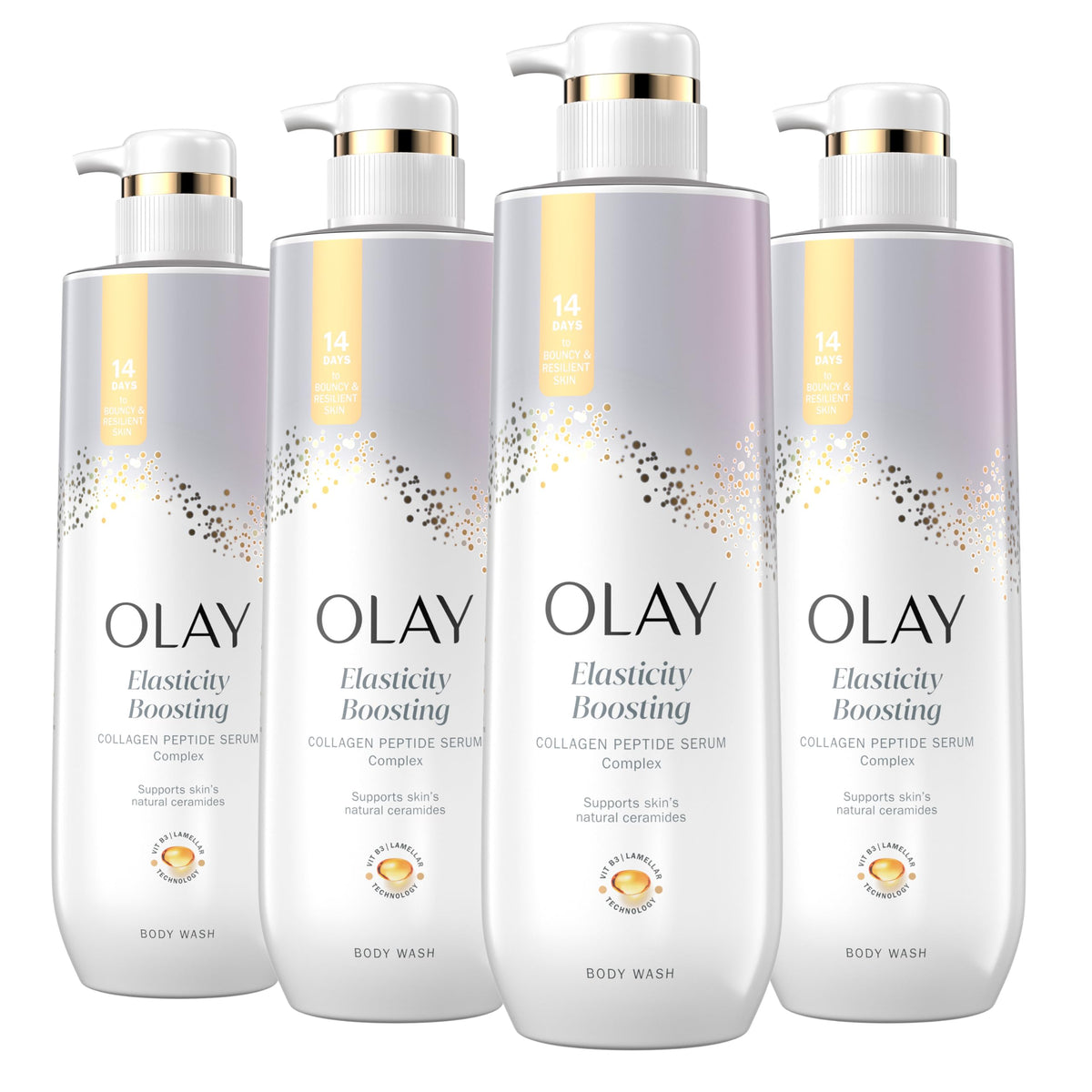 Olay front packaging showing bottle and label for firming benefits