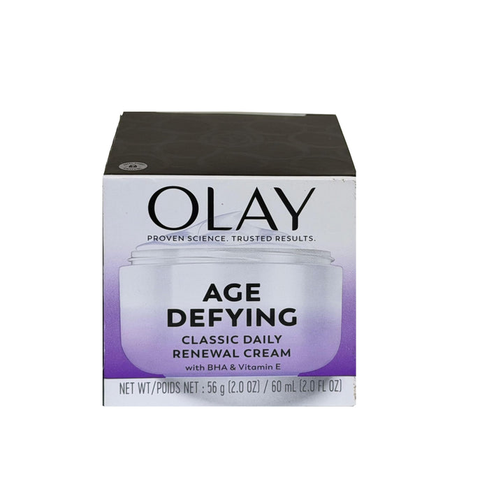 Olay front packaging showing two jars and product benefit