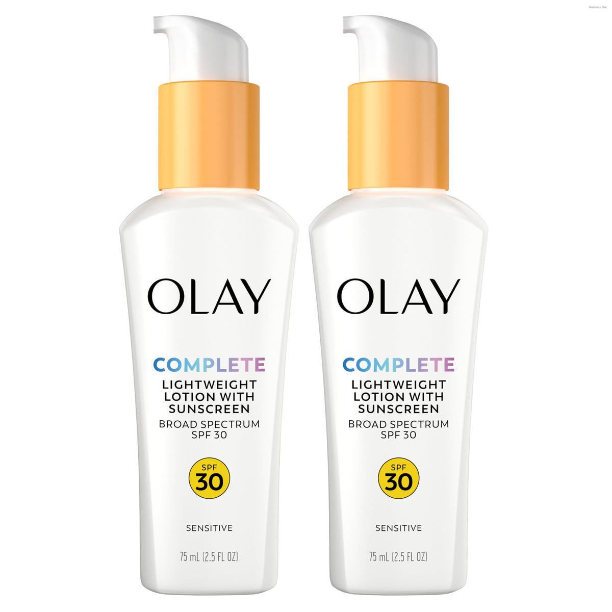 Olay front packaging showing SPF 30 and two-pack benefit for daily protection