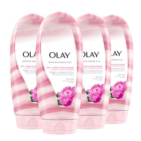 Olay front packaging showing moisture ribbons plus and benefit of deep conditioning