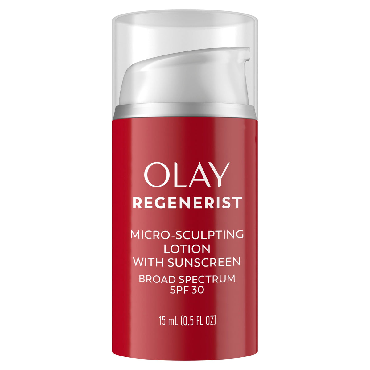 Olay front packaging showing SPF 30 protection and benefits