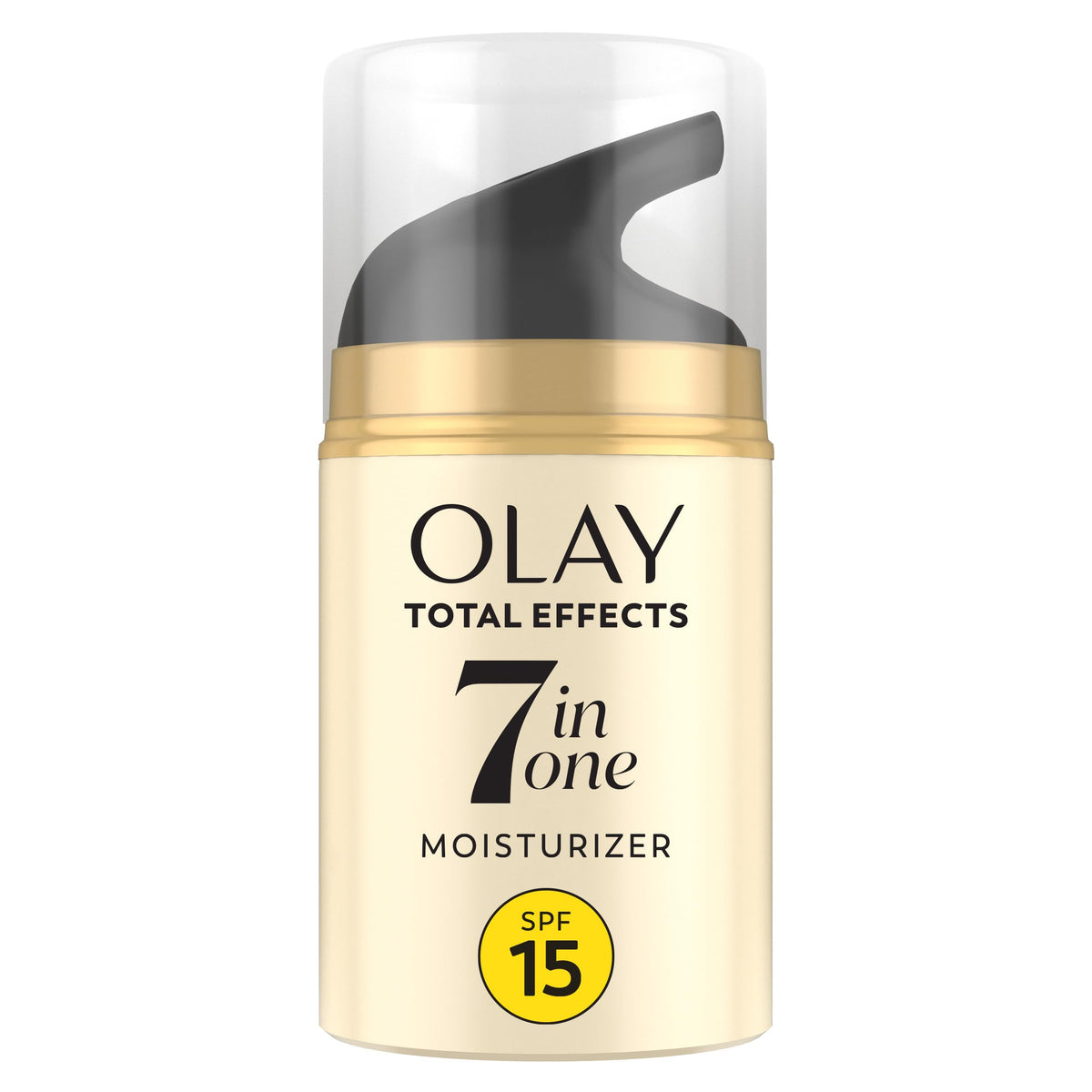 Olay front packaging showing Total Effects SPF 15 for daily protection
