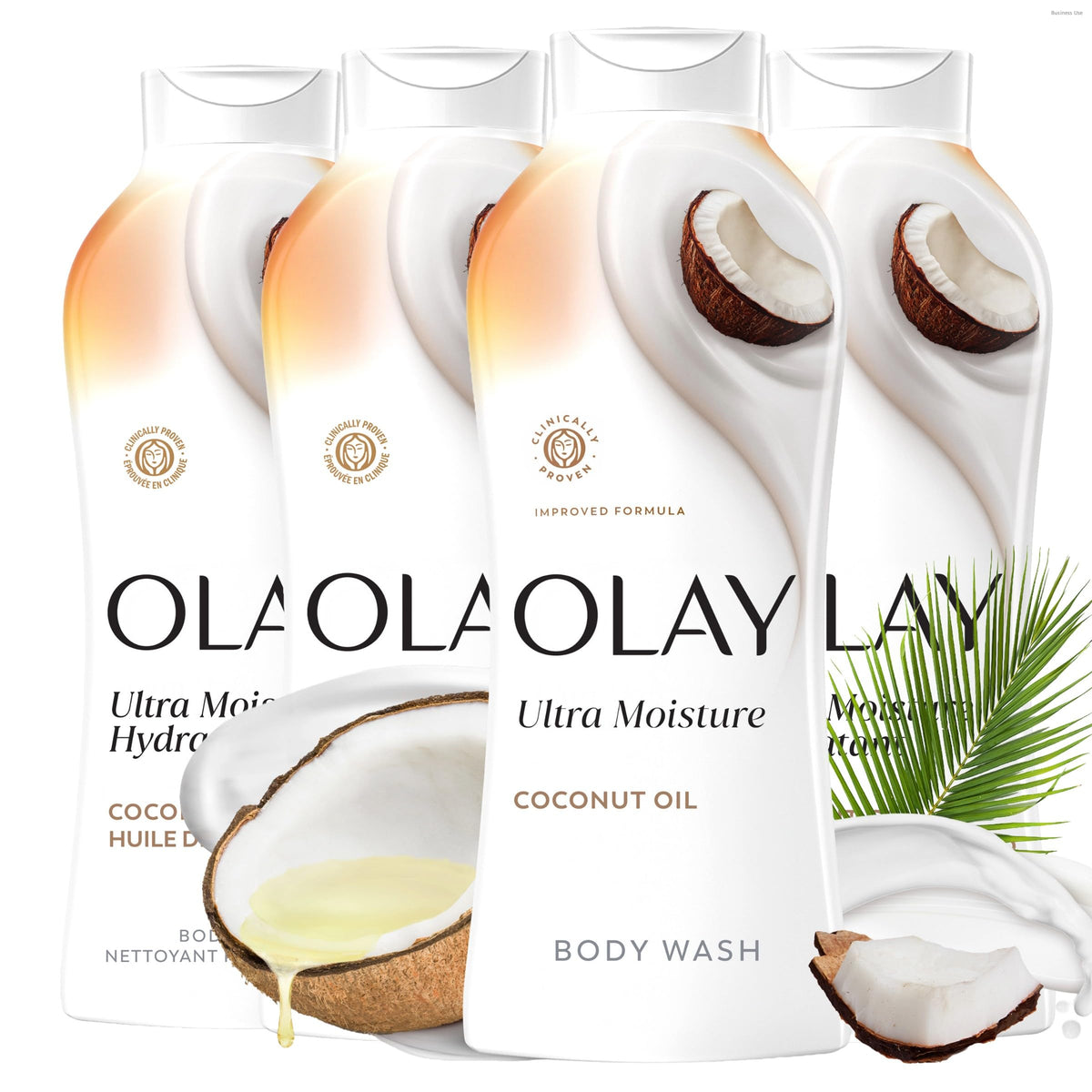 Olay front packaging ultra moisture coconut shows hydrating benefits