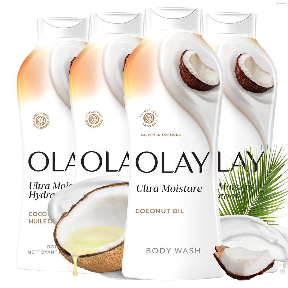 Olay front packaging ultra moisture coconut shows hydrating benefits