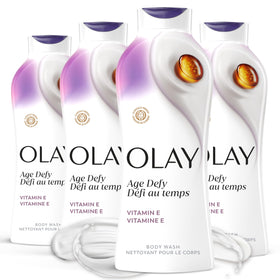 Olay front packaging showing bottle and label, highlights hydration benefits