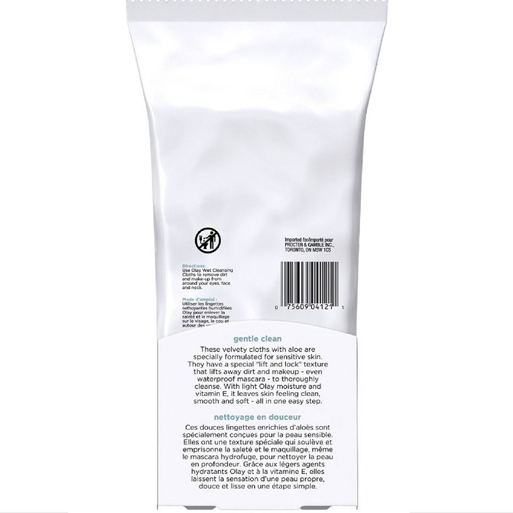 Olay textured cloth close-up illustrating lift-and-lock surface for effective makeup removal