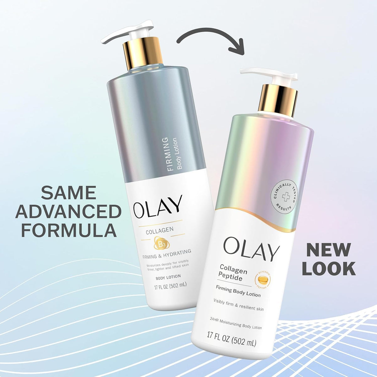 Olay hand applying lotion on arm illustrating smooth spread and instant hydration benefit