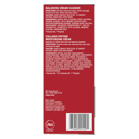 Olay ingredient callout label highlighting collagen peptide and Vitamin B3+ benefit