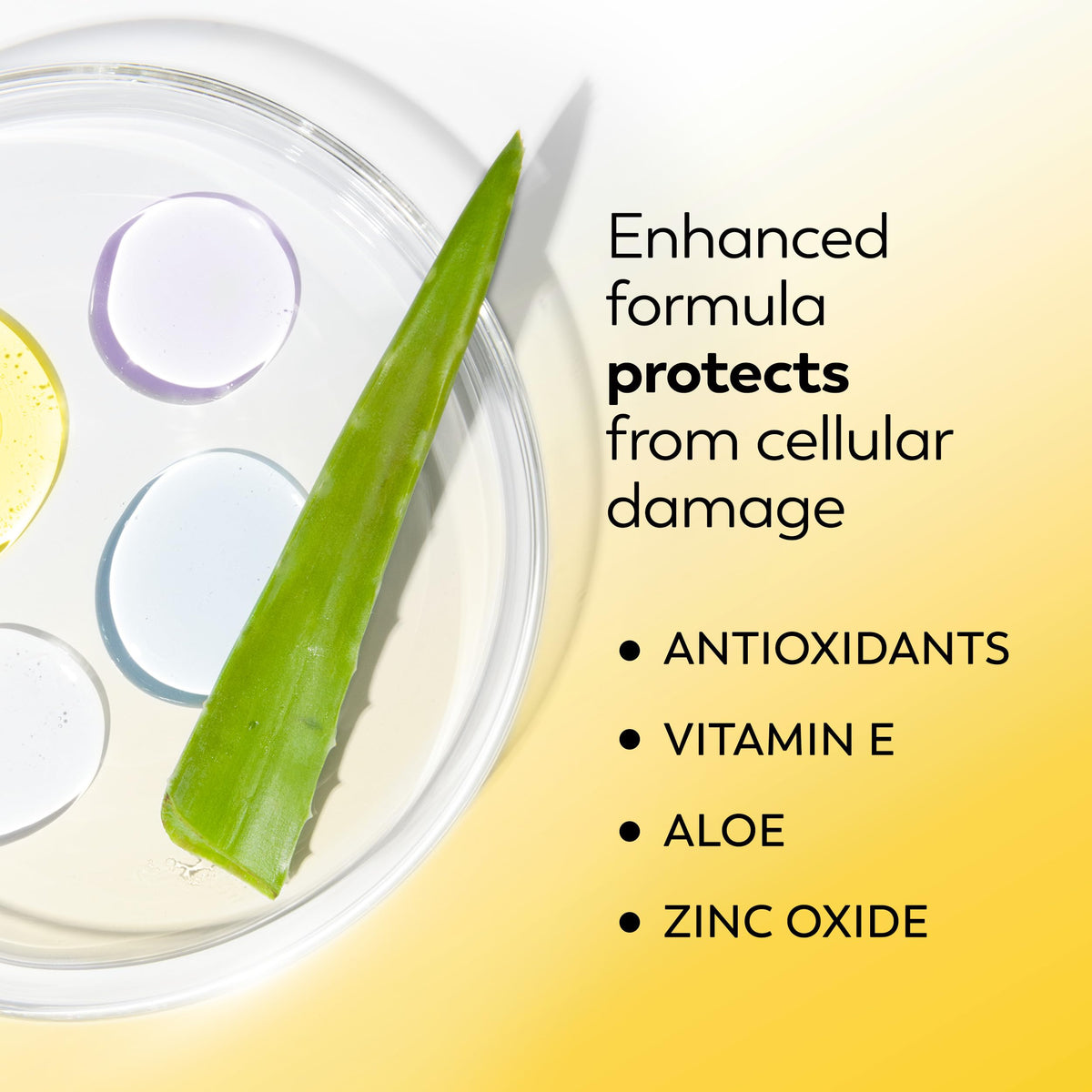 Olay ingredient label closeup highlighting niacinamide and aloe vera benefits