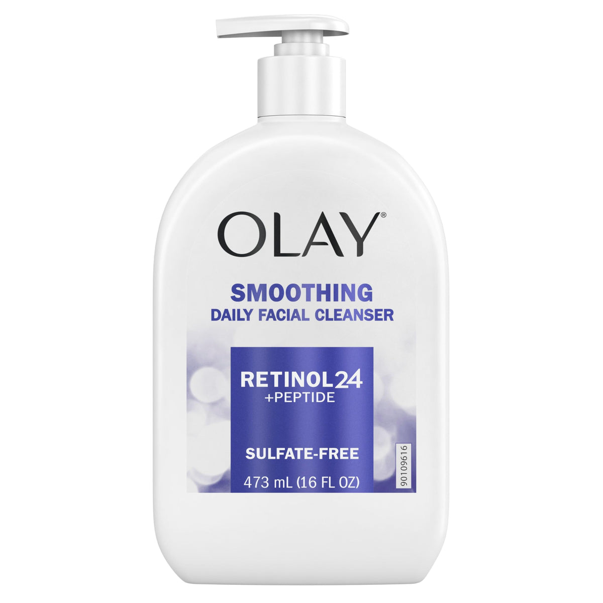 Olay ingredients label showing retinol and peptides for smoothing benefits