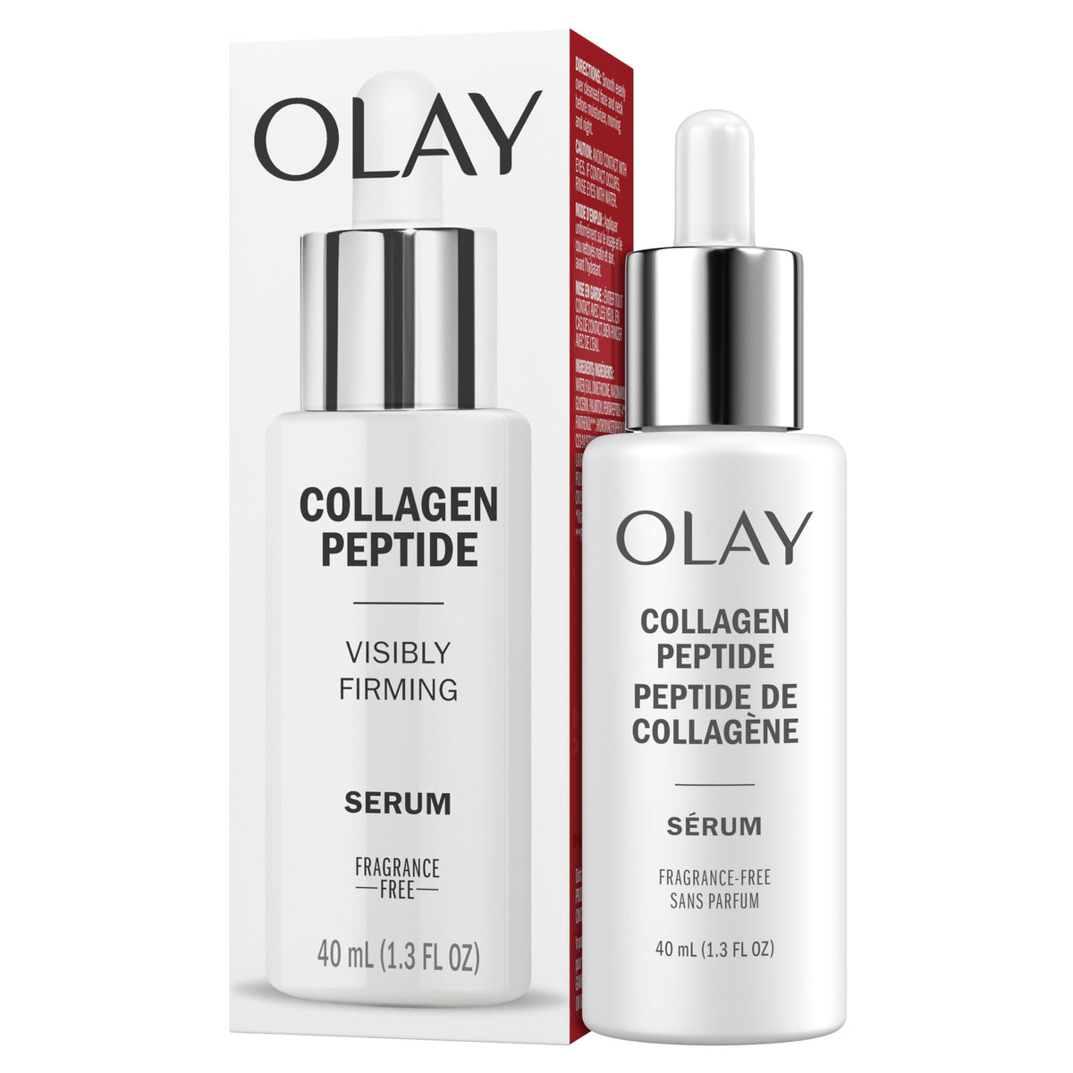 Olay label closeup showing Vitamin B3 ingredient for improved texture