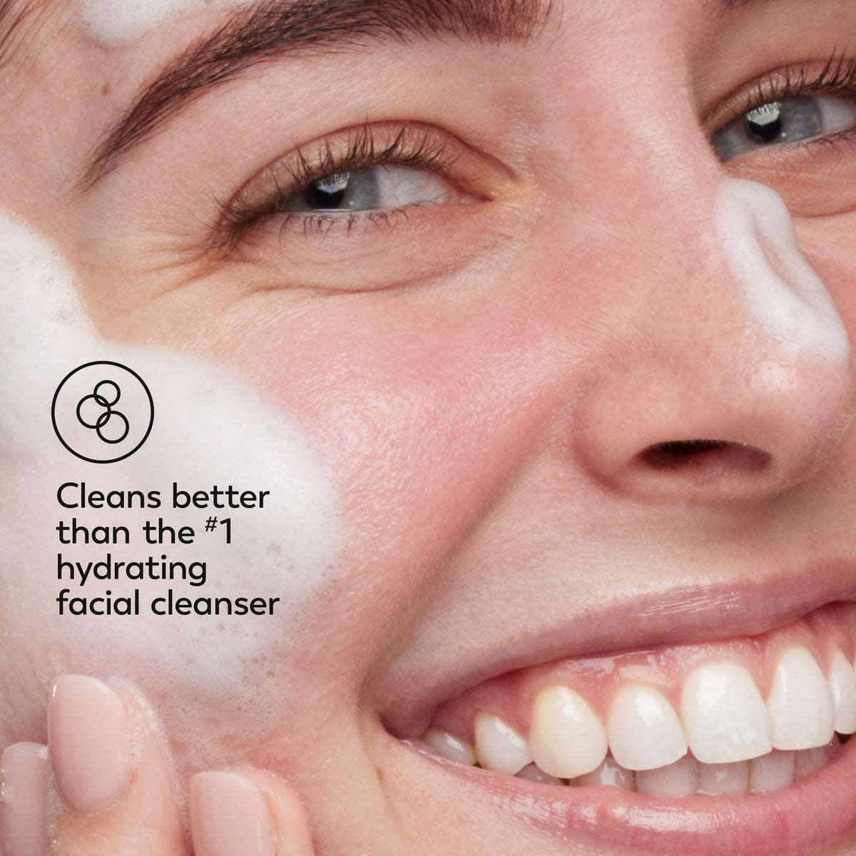 Olay label closeup showing ingredient list for gentle formulation clarity