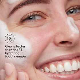 Olay label closeup showing ingredient list for gentle formulation clarity