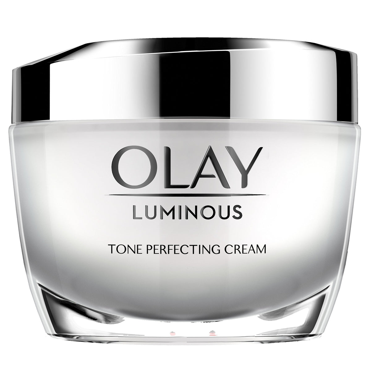 Olay front jar showing product packaging and clear brand benefit