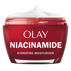Olay jar front view showing product and brand for clear identification