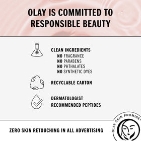 Olay 1.3oz bottle next to everyday items, demonstrates compact travel-friendly size