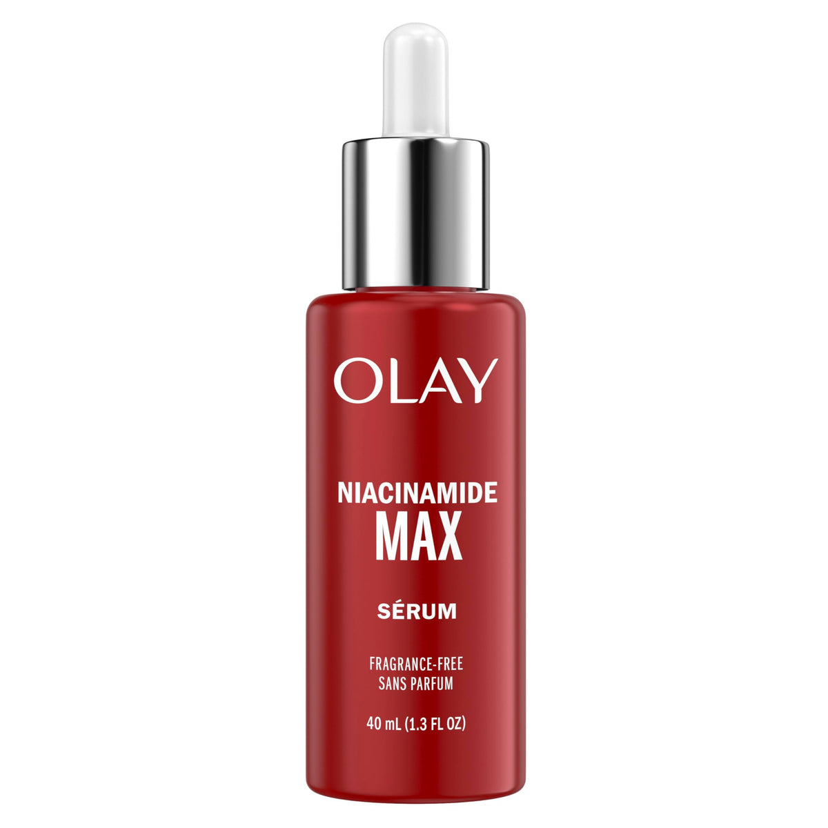 Olay front packaging showing bottle and label, clear product identity and clean design