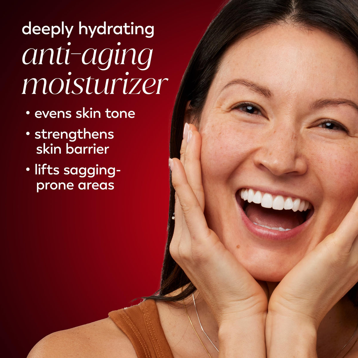 Olay cream texture close-up highlighting fast-absorbing, non-greasy feel