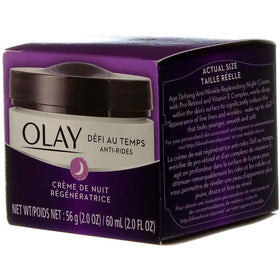 Olay jar on bedside table suggesting nightly routine convenience benefit