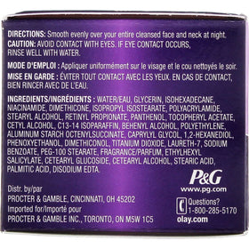Olay open jar with cream texture highlighting fast absorption benefit