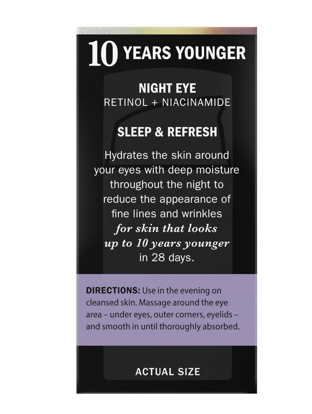 Olay night eye cream on bedside table portraying nightly routine relaxation benefit