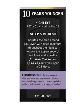 Olay night eye cream on bedside table portraying nightly routine relaxation benefit