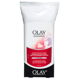 Olay tub on bathroom counter with nighttime products, showing simple evening routine