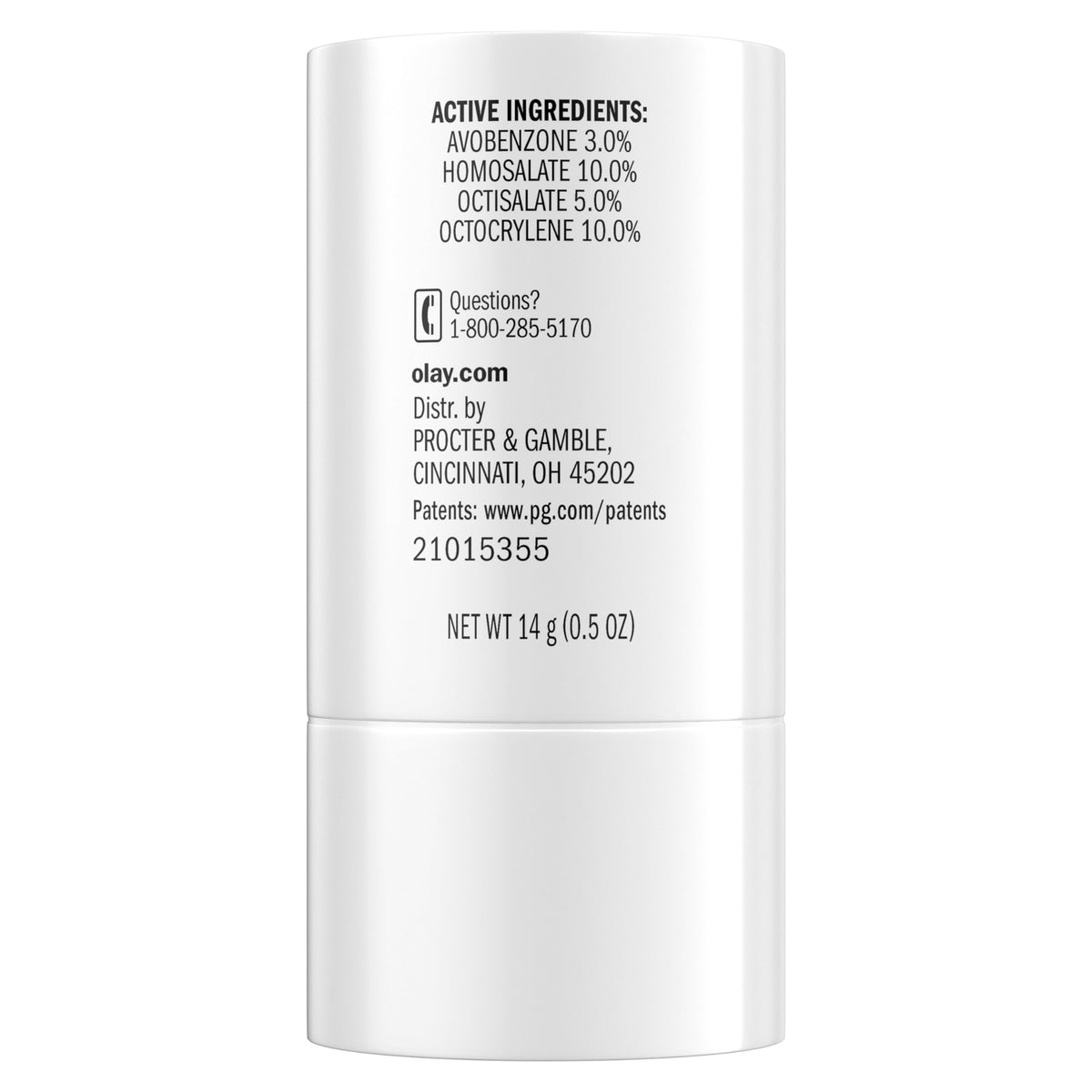 Olay back of packaging with directions for use and reapplication guidance