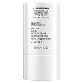 Olay back of packaging with directions for use and reapplication guidance